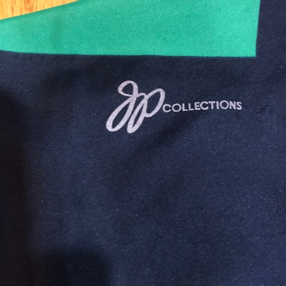 *JP COLLECTIONS* Blue x Green Square Fashion Scarf - Picture 3 of 3